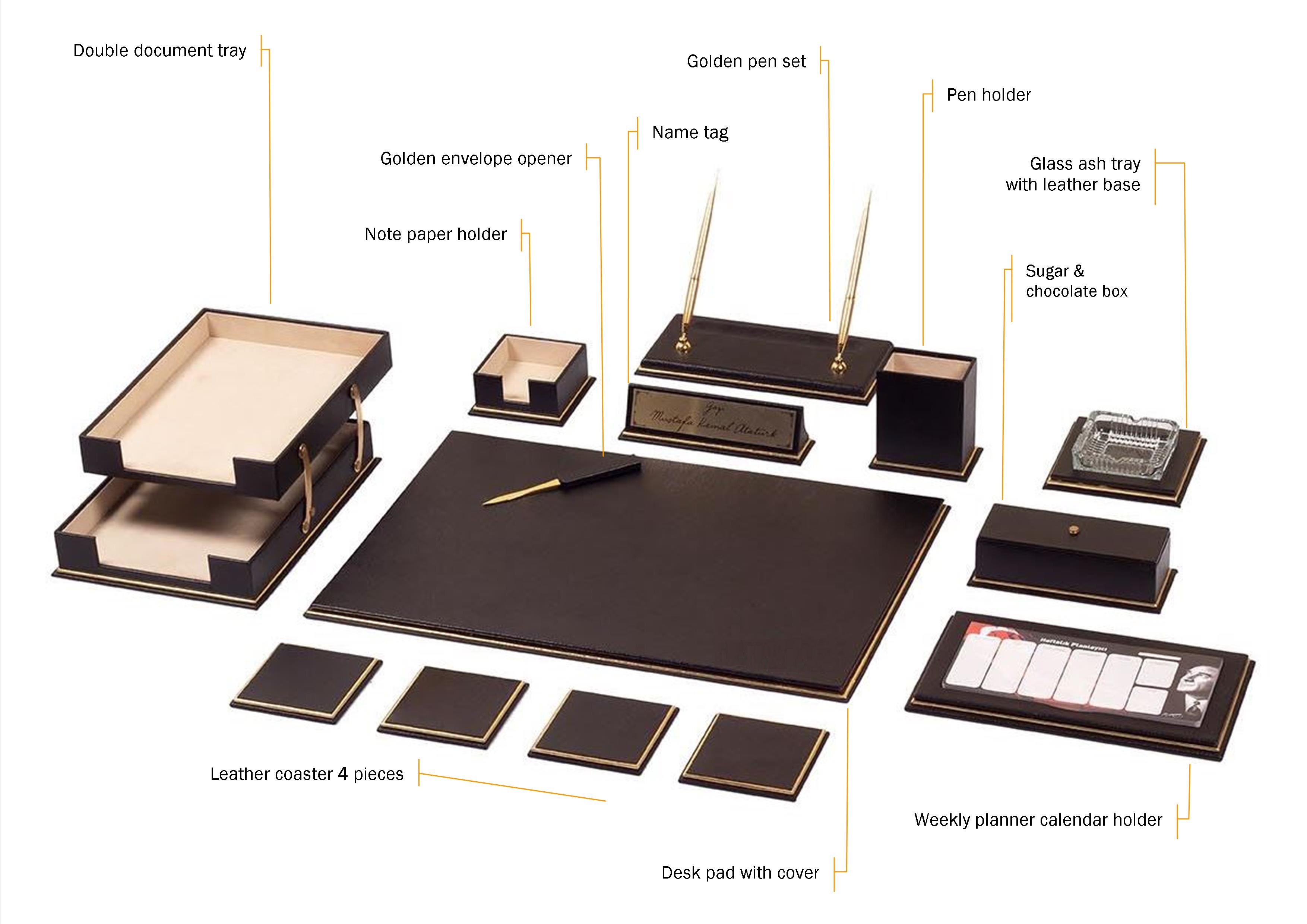 Luxury Leather Desk Accessories - Desk Pads & Pen Pots